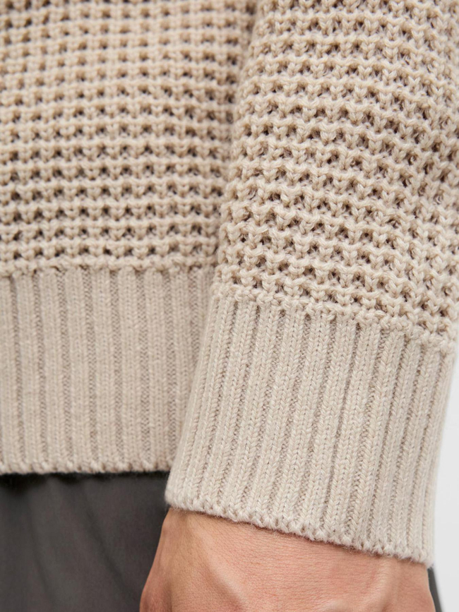 Pull crochet global beige homme - Jack & Jones