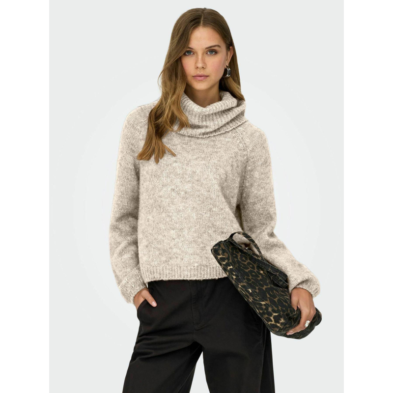 Pull col roulé gila beige femme - Only
