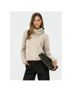 Pull col roulé gila beige femme - Only