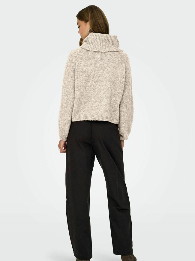 Pull col roulé gila beige femme - Only