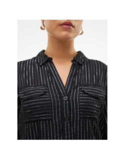 Chemise rayée pailletée bumpy noir femme - Vero Moda