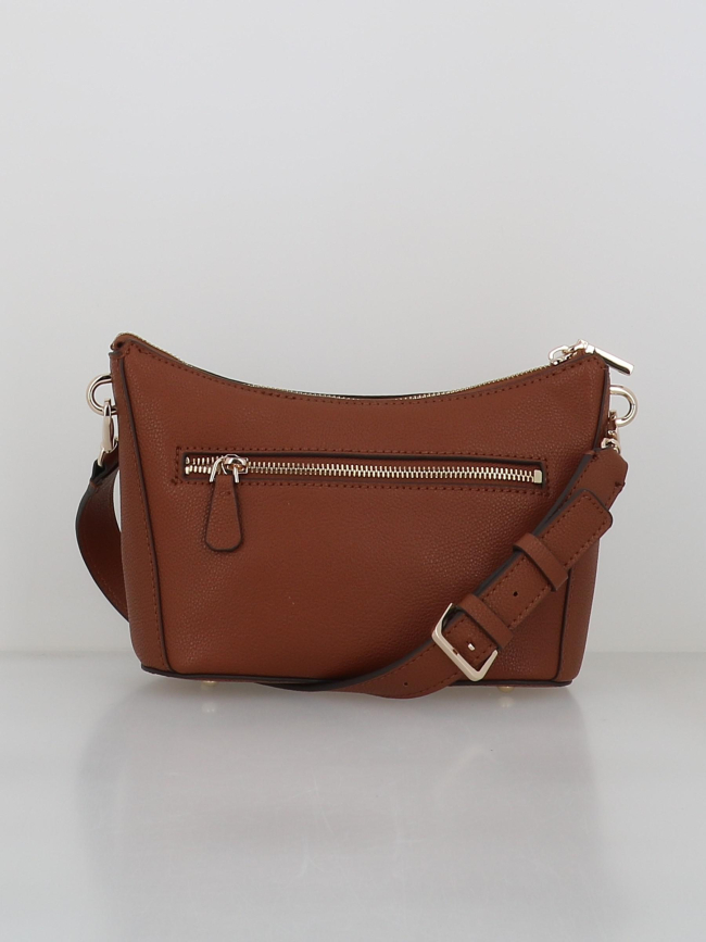 Sac bandoulière chardon zippé waldena marron femme - Guess