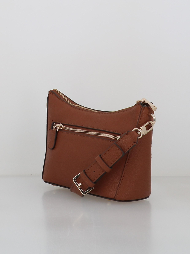 Sac bandoulière chardon zippé waldena marron femme - Guess
