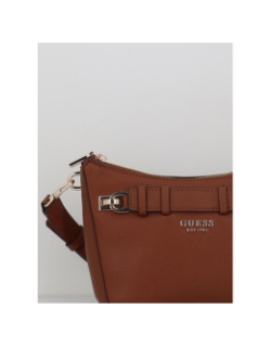 Sac bandoulière chardon zippé waldena marron femme - Guess
