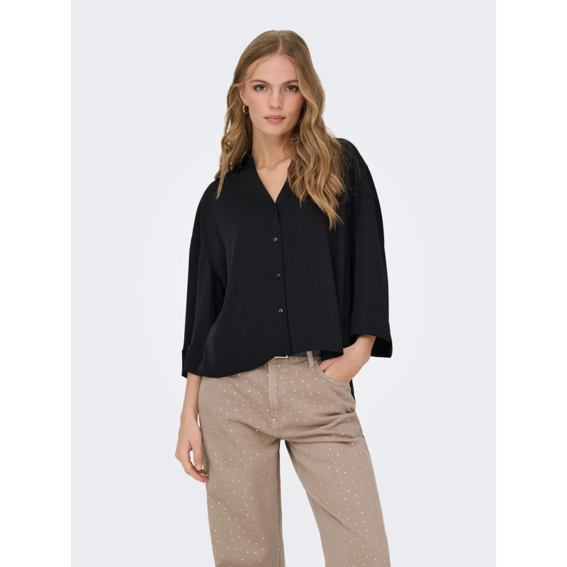 Chemise loose fit à manches 3/4 jdynana noir femme - JDY