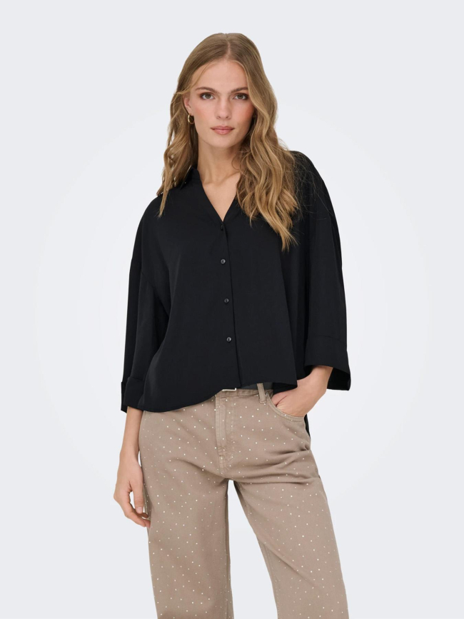Chemise loose fit à manches 3/4 jdynana noir femme - JDY