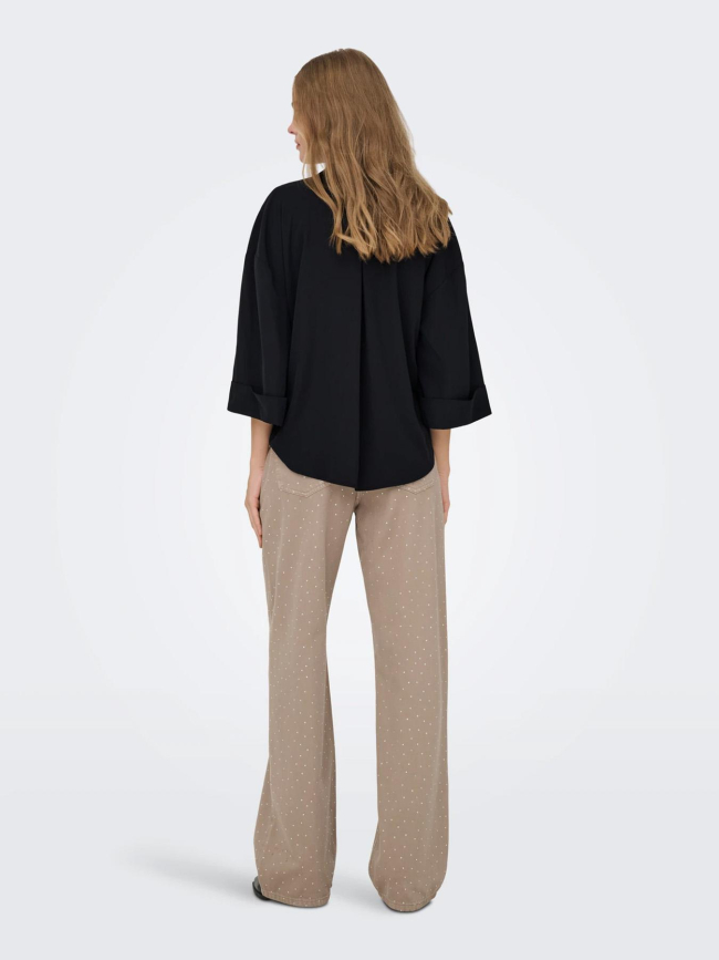 Chemise loose fit à manches 3/4 jdynana noir femme - JDY