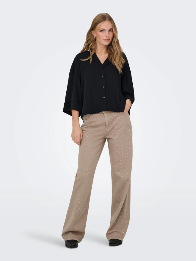 Chemise loose fit à manches 3/4 jdynana noir femme - JDY