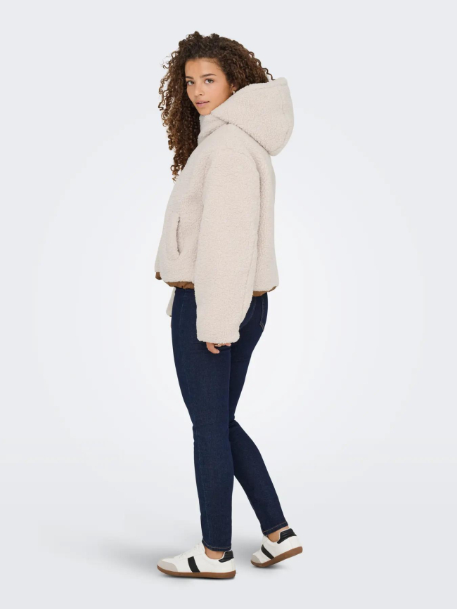 Doudoune réversible teddy maria marron femme - Only