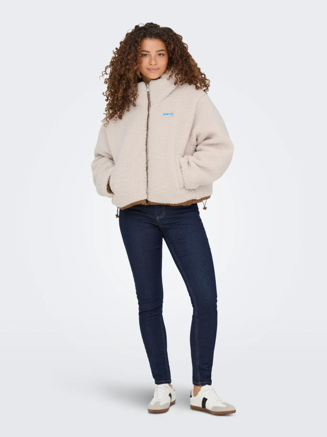 Doudoune réversible teddy maria marron femme - Only