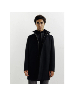 Manteau de ville en laine izuno noir homme - Izac