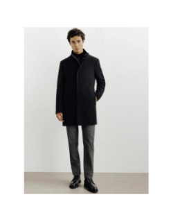 Manteau de ville en laine izuno noir homme - Izac