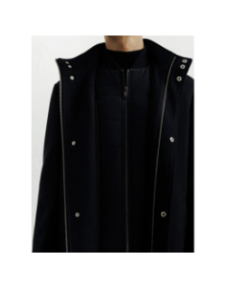 Manteau de ville en laine izuno noir homme - Izac