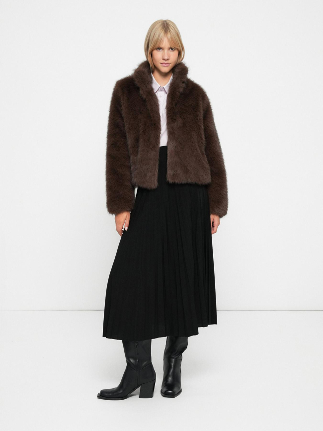 Veste fausse fourrure monroe marron femme - Vero Moda