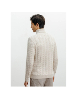 Pull col roulé borsade beige homme - Izac