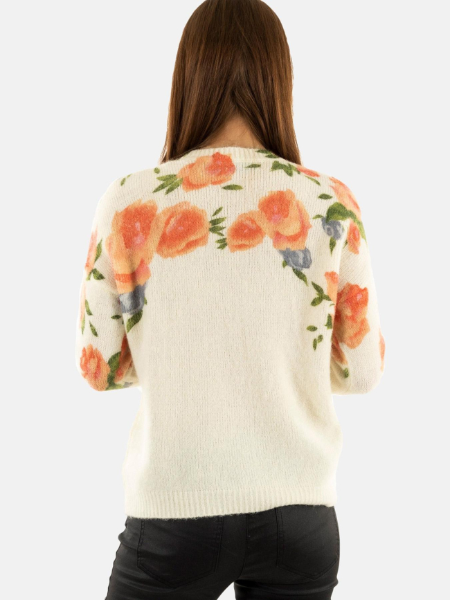 Pull à fleurs imprimé écru femme - Salsa