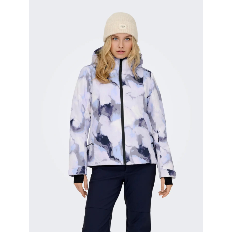 Veste de ski slope violet blanc femme - Only Play