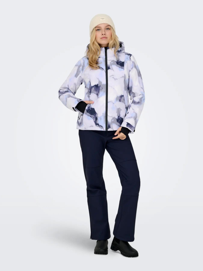 Veste de ski slope violet blanc femme - Only Play