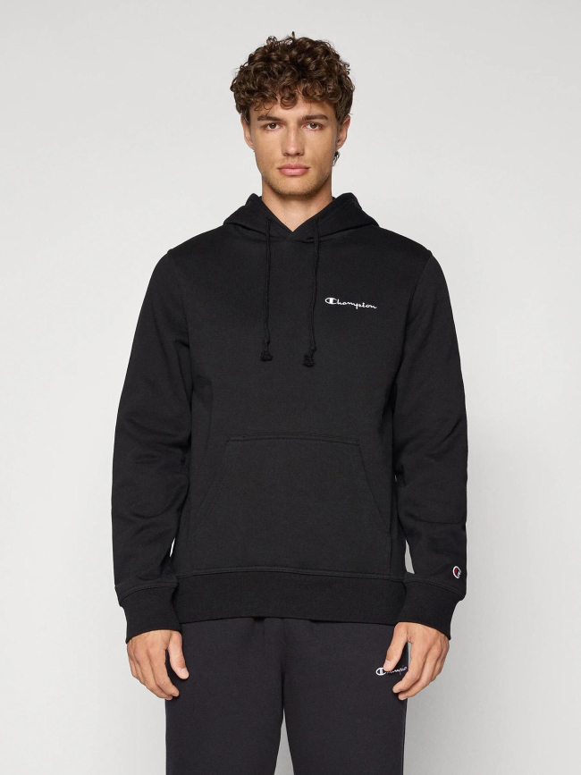 Sweat à capuche petit logo noir homme - Champion