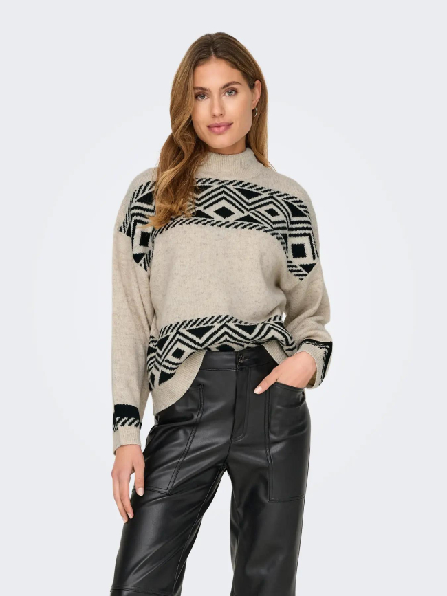 Pull en maille onlvictoria beige femme - Only