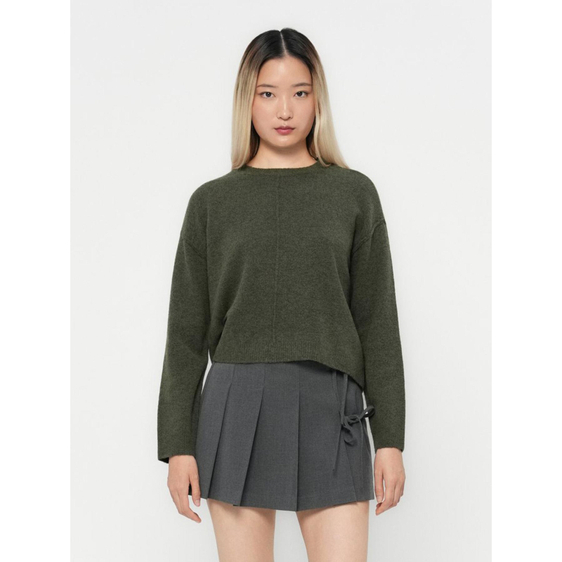 Pull en maille à col rond chiné vmbesti kaki femme - Vero Moda