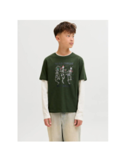 T-shirt à manches courtes jjenoel vert garçon - Jack & Jones