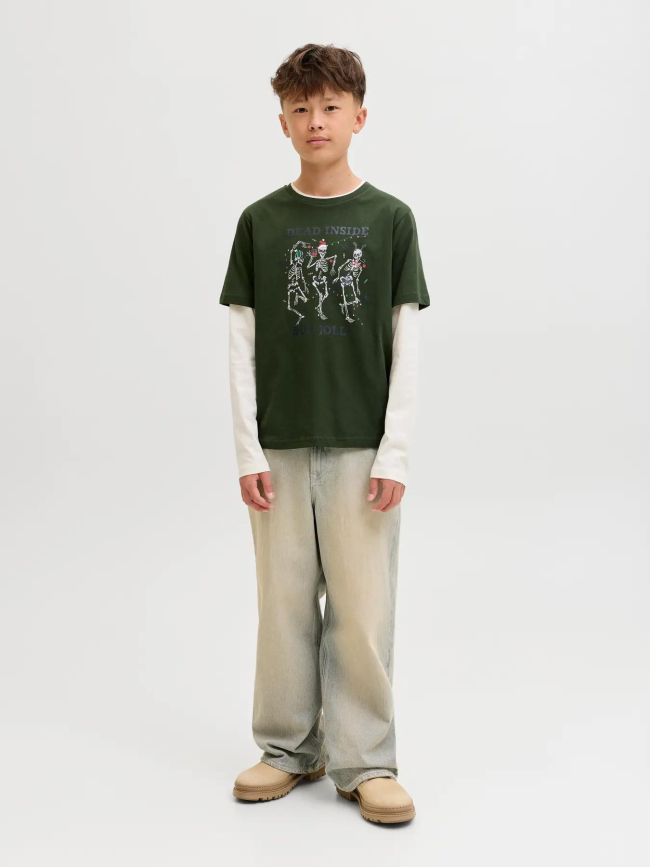 T-shirt à manches courtes jjenoel vert garçon - Jack & Jones