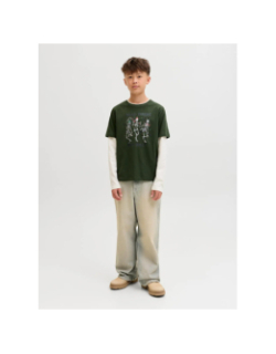 T-shirt à manches courtes jjenoel vert garçon - Jack & Jones