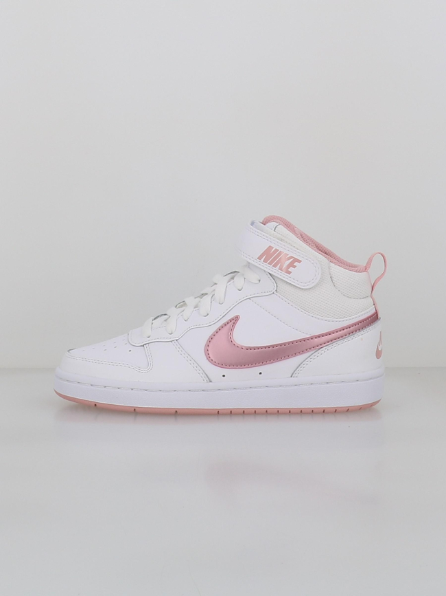 Baskets court borough mid 2 blanc et rose ado - Nike