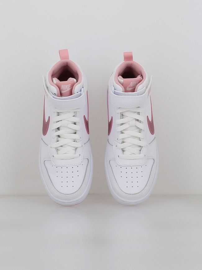 Baskets court borough mid 2 blanc et rose ado - Nike