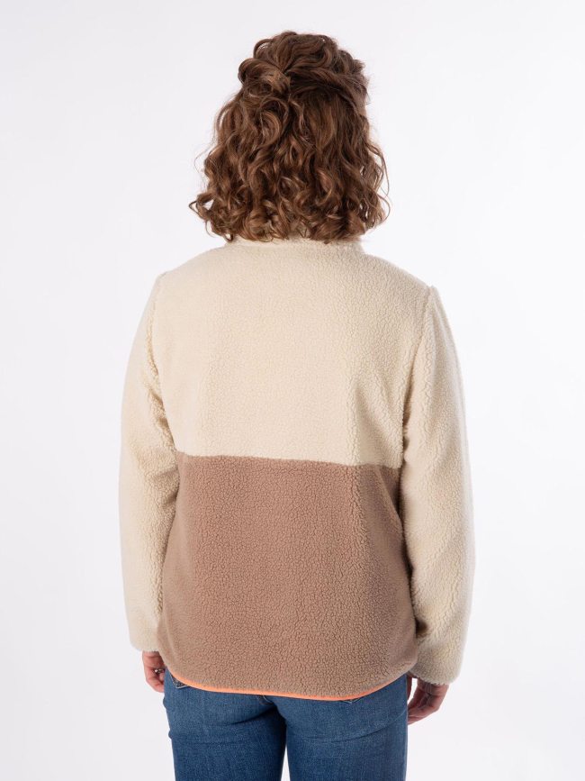 Veste polaire seconde couche sherpa beige marron femme - Aulp