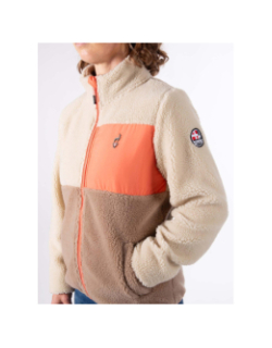 Veste polaire seconde couche sherpa beige marron femme - Aulp