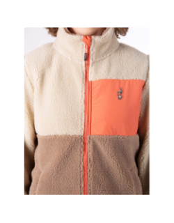 Veste polaire seconde couche sherpa beige marron femme - Aulp