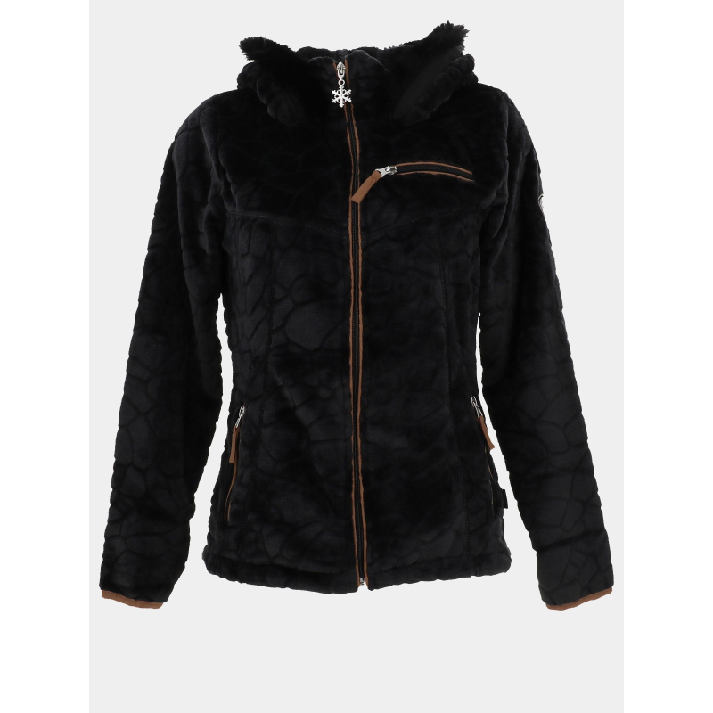 Veste polaire à capuche innsbruck noir femme - Angèle Sportswear
