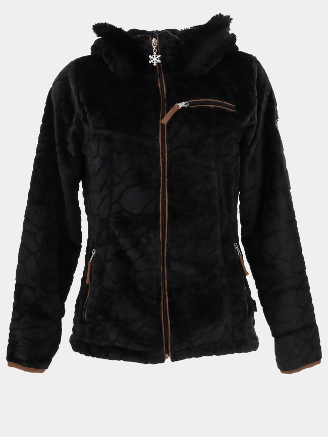 Veste polaire à capuche innsbruck noir femme - Angèle Sportswear