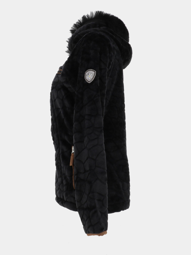 Veste polaire à capuche innsbruck noir femme - Angèle Sportswear