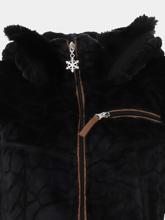 Veste polaire à capuche innsbruck noir femme - Angèle Sportswear