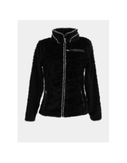 Veste polaire à motif léopard Mireille noir femme - Angèle Sportswear