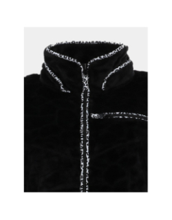 Veste polaire à motif léopard Mireille noir femme - Angèle Sportswear