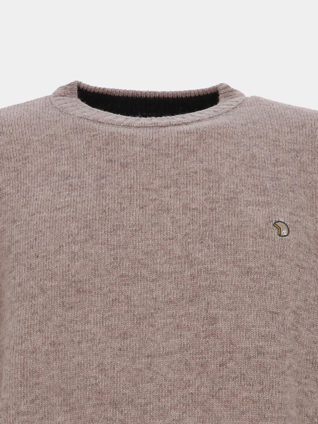 Pull en laine federon beige homme - Benson & Cherry