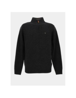 Pull col zippé en laine federup anthracite homme - Benson & Cherry
