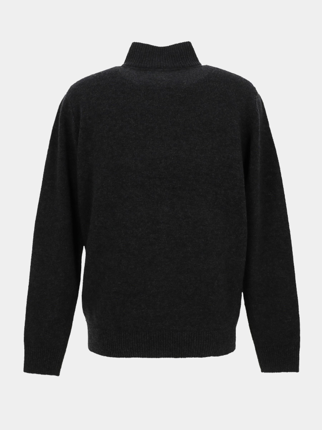 Pull col zippé en laine federup anthracite homme - Benson & Cherry