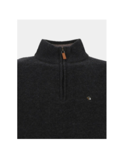 Pull col zippé en laine federup anthracite homme - Benson & Cherry