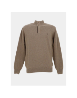 Pull col zippé flack marron homme - Benson & Cherry