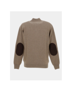 Pull col zippé flack marron homme - Benson & Cherry