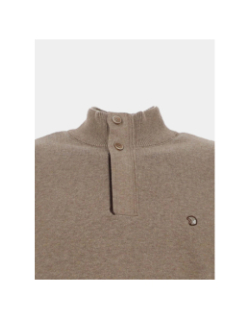 Pull col zippé flack marron homme - Benson & Cherry