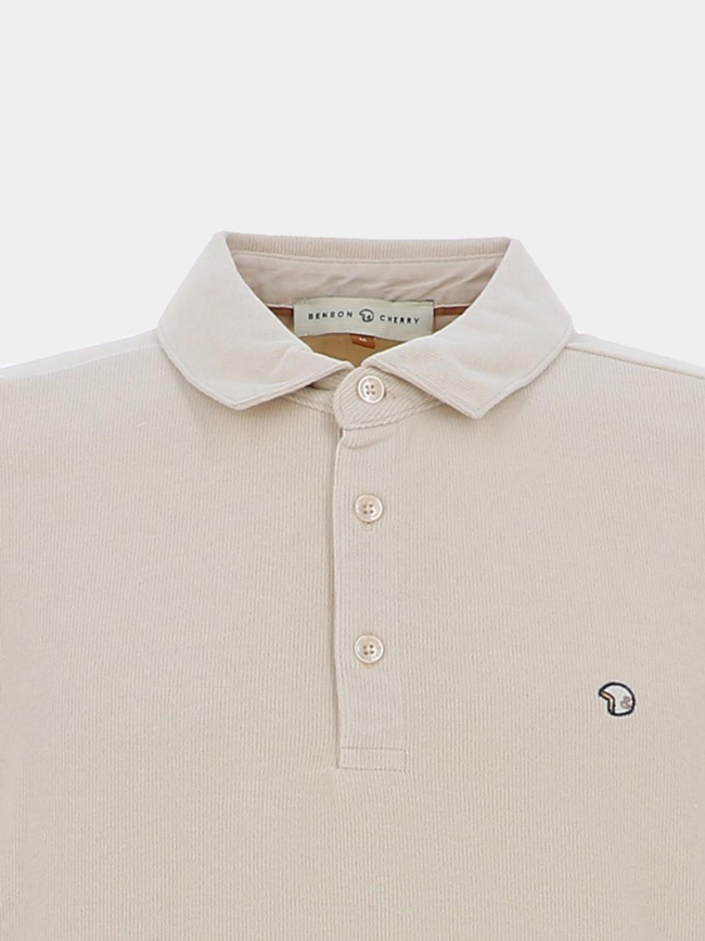 Sweat col polo miami beige homme - Benson & Cherry