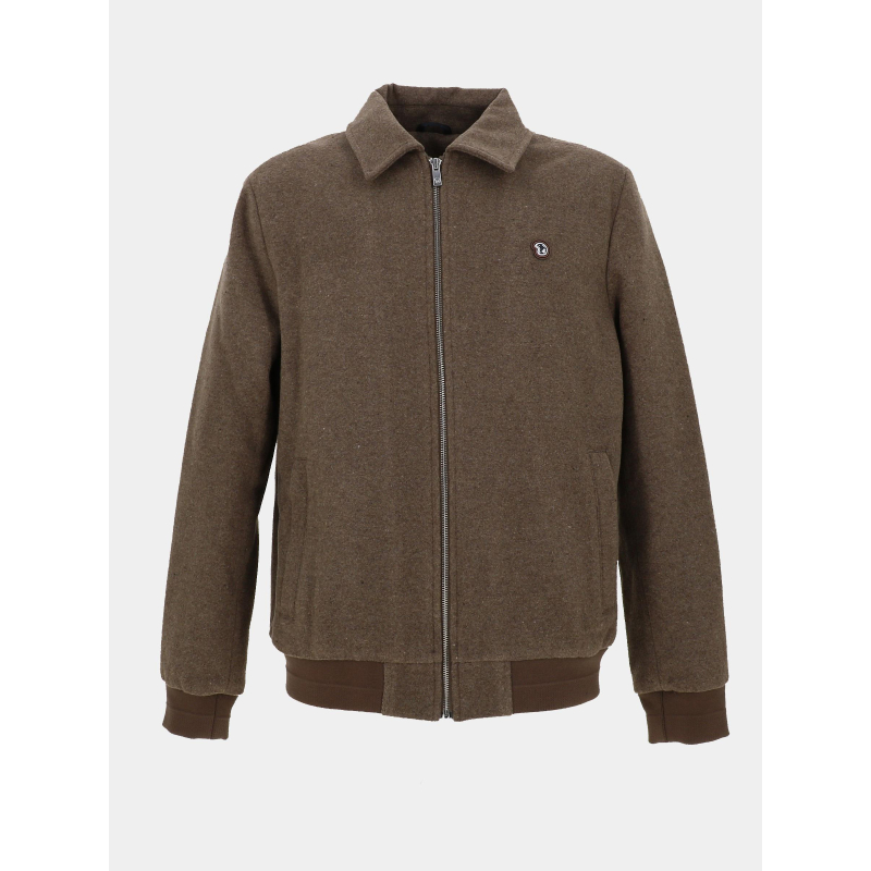 Blouson zippé en laine épaisse reboot marron homme - Benson & Cherry