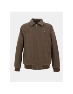 Blouson zippé en laine épaisse reboot marron homme - Benson & Cherry