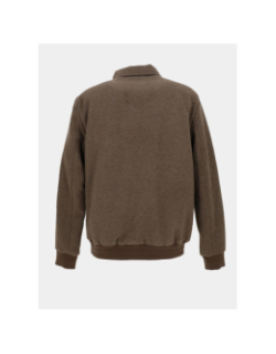 Blouson zippé en laine épaisse reboot marron homme - Benson & Cherry